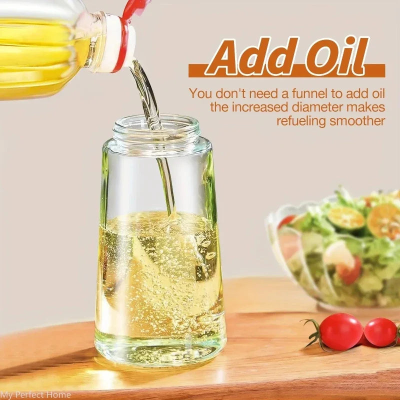 2-in-1 Oil Sprayer & Dispenser Bottle – 500ml Refillable Kitchen Cruet for Cooking & BBQ