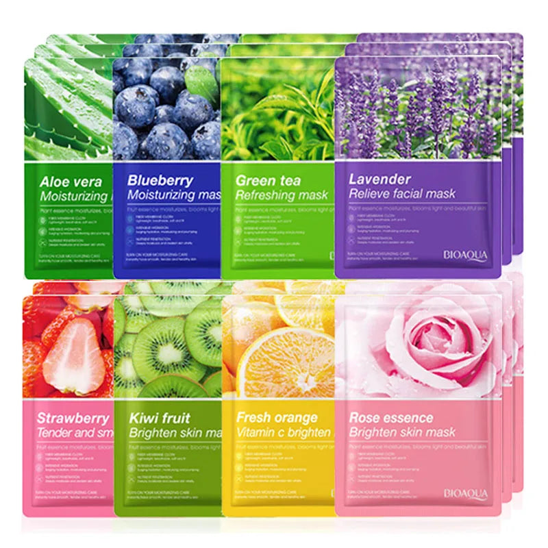 8-Piece Natural Plant Face Mask Set – Moisturizing, Firming & Hydrating Skincare