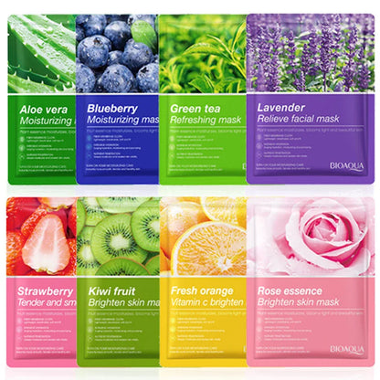 8-Piece Natural Plant Face Mask Set – Moisturizing, Firming & Hydrating Skincare