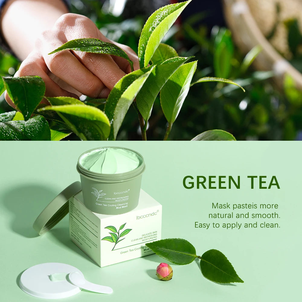 Green Tea Mud Mask – Deep Pore Cleansing, Oil Control & Hydrating Face Care (100g)