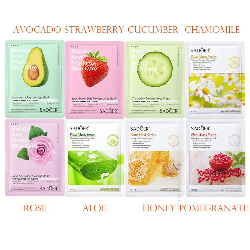 8-Piece Natural Plant Face Mask Set – Moisturizing, Firming & Hydrating Skincare