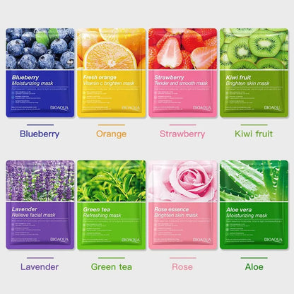8-Piece Natural Plant Face Mask Set – Moisturizing, Firming & Hydrating Skincare