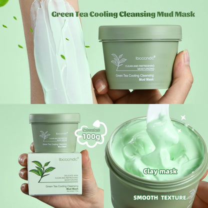 Green Tea Mud Mask – Deep Pore Cleansing, Oil Control & Hydrating Face Care (100g)