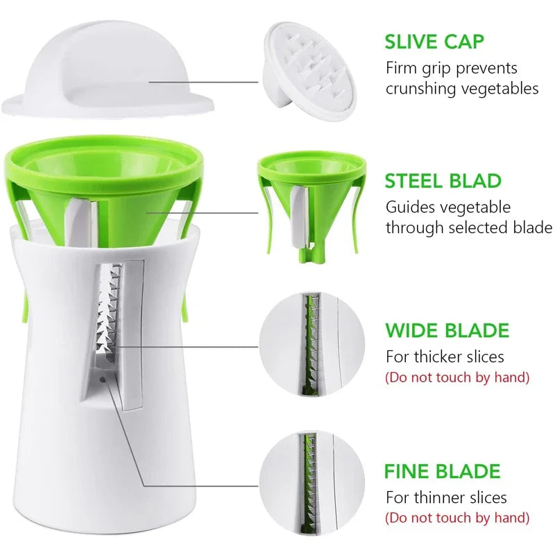 Heavy-Duty Spiralizer – 3-in-1 Vegetable & Zucchini Noodle Maker