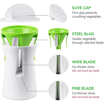Heavy-Duty Spiralizer – 3-in-1 Vegetable & Zucchini Noodle Maker